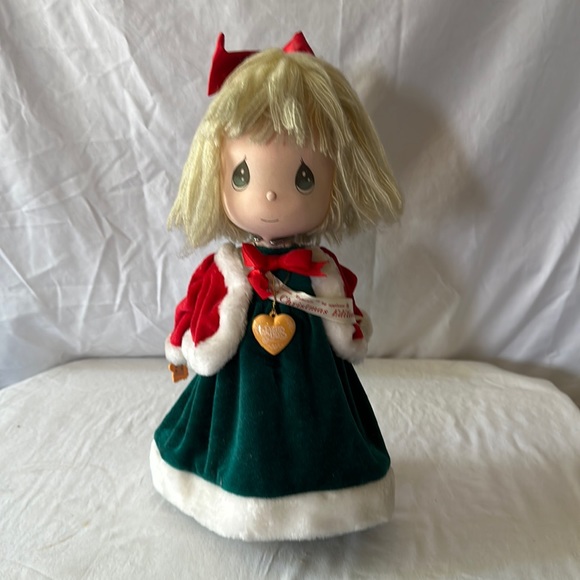 Precious Moments Doll " Celeste" 1990 Christmas Edition With Stand 17"
